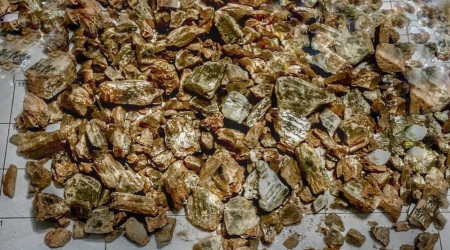 Milas'ta 835 gram değerli taş olarak kabul edilen diaspor ele geçirildi