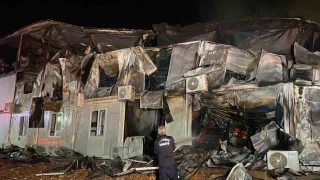 Adıyaman'daki deprem konutları şantiyesinde baraka yangını