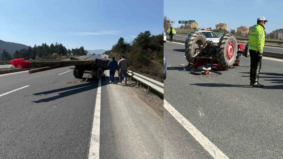 Bolu'da trakt�r devrildi: 1 �l�