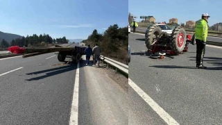 Bolu'da traktör devrildi: 1 ölü