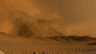 Kum fırtınaları kızıl renkli de olabiliyor