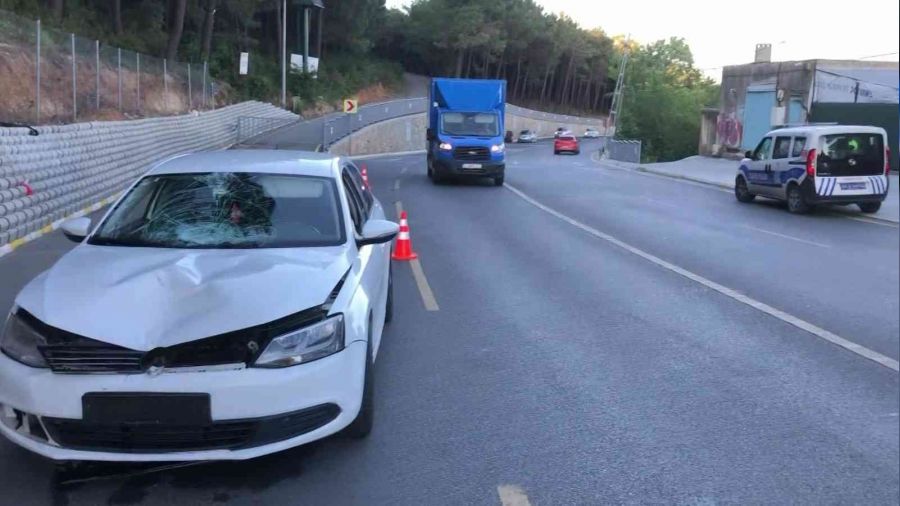 Yolun karşısına geçmeye çalışan kadına araba çarptı