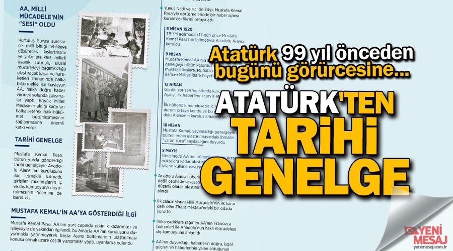 Atatrk'ten AA ile ilgili tarihi genelge