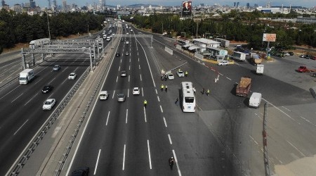 Çamlıca gişelerinde ticari araçlara denetim