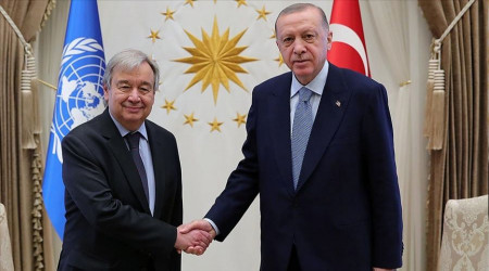 Cumhurbakan Erdoan, BM Genel Sekreteri Guterres'i kabul etti