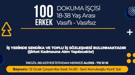İnegöllü firma 100 personel alacak