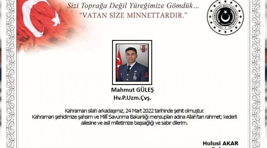 İzmir'de 1 asker şehit oldu