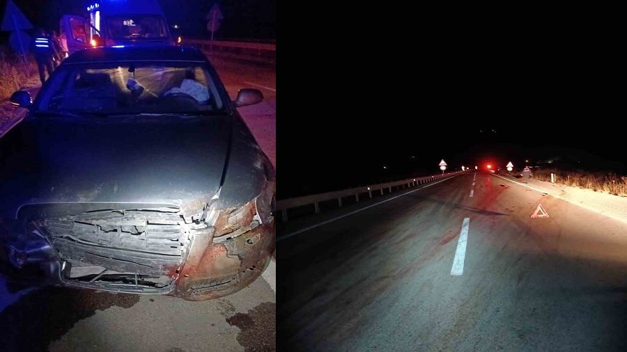 Karabük'te araçla domuz sürüsüne çarptılar: 3'ü çocuk 6 yaralı