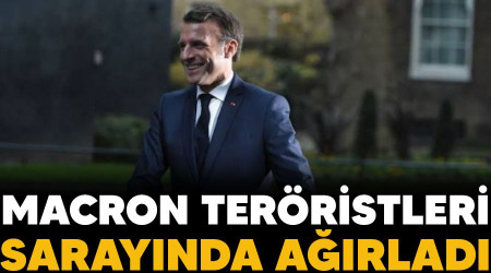 Macron teröristleri sarayında ağırladı