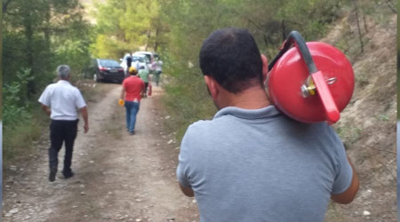 Orman yangnna ilk mdahaleyi tplerle yaptlar
