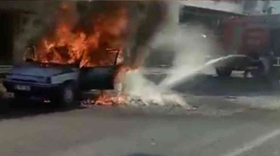 anlurfa'da seyir halindeki otomobil alev topuna dnd
