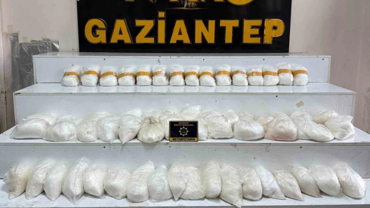 Gaziantep'te 58 kilo metamfetamin ele geçirildi