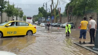 Görüntüler Beşiktaş'ta Çırağan Caddesi'nden