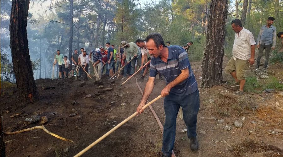 Mu�la'daki orman yang�n� kontrol alt�na al�nd�