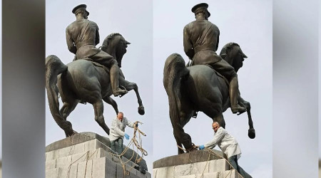 Atatürk Anıtı'na saldıranlar hakim karşısında