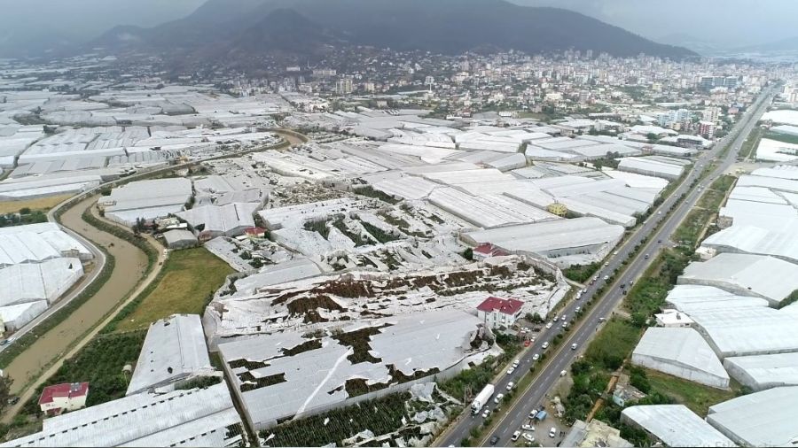 Hortumun vurduğu Anamur dron ile görüntülendi