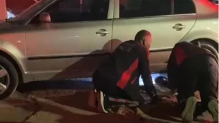 Mahsur kalan kedilere itfaiyeden yardm eli