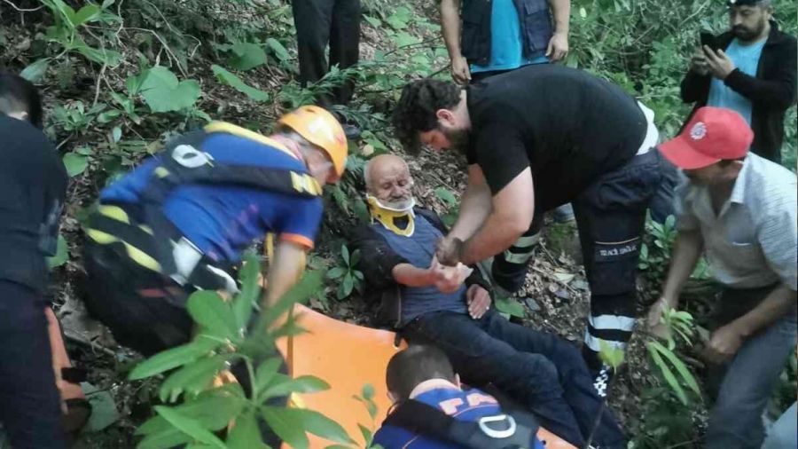 Mantar toplarken dere yatağına yuvarlandı
