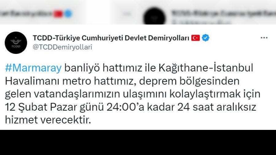 Marmaray ve İstanbul Havalimanı metro hattı 24 saat aralıksız hizmet verecek