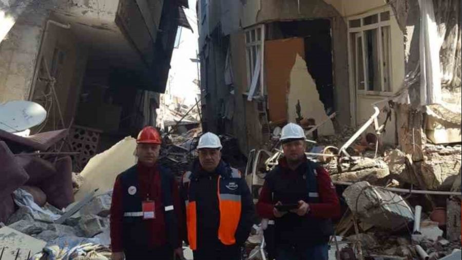 SC akademisyenleri Hatay'da hasar tespiti yapyor