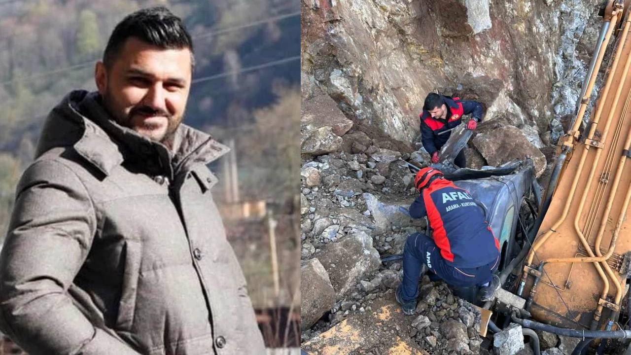 Yol çalışmasında üzerine kaya düşen kepçenin sürücüsü öldü