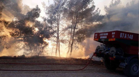 Antalya'da orman yangını büyümeden söndürüldü