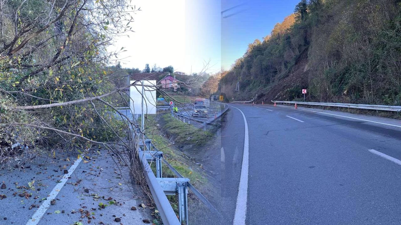  Arhavi-Hopa-Sarp Devlet Yolu heyelan�n ard�ndan ula��ma geri a��ld�