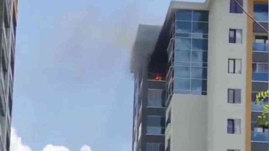 Başkent'te 11 katlı binada korkutan yangın