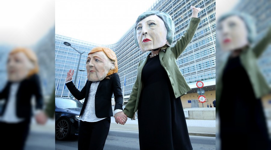 Br�ksel'de Brexit protestosu