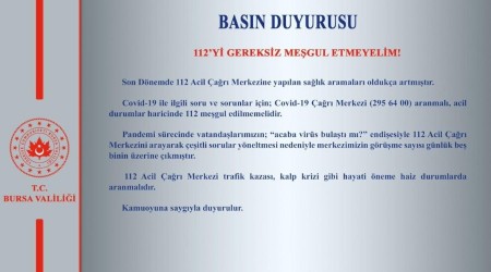 Covid ile ilgili sorunlar için 112'yi meşgul etmeyin
