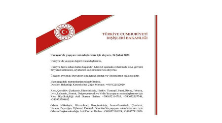 Dışişleri Bakanlığından Ukrayna'daki Türk vatandaşlarına uyarı