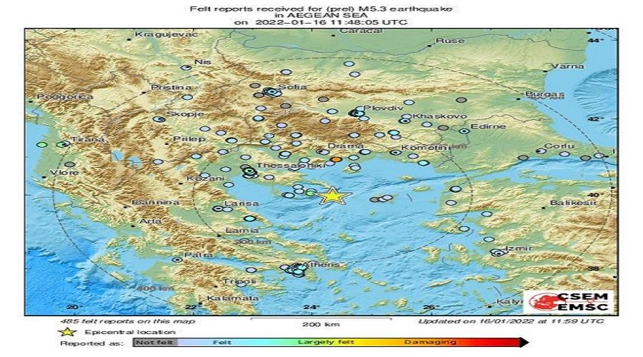 Ege Denizi'ndeki 5.3'l�k deprem Edirne'de de hissedildi