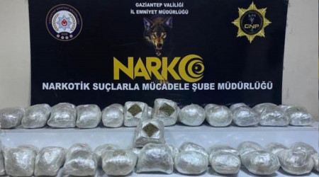 Gaziantep'te 28 kilo esrar ele geirildi