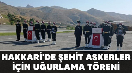 Hakkari'de Şehit askerler için uğurlama töreni