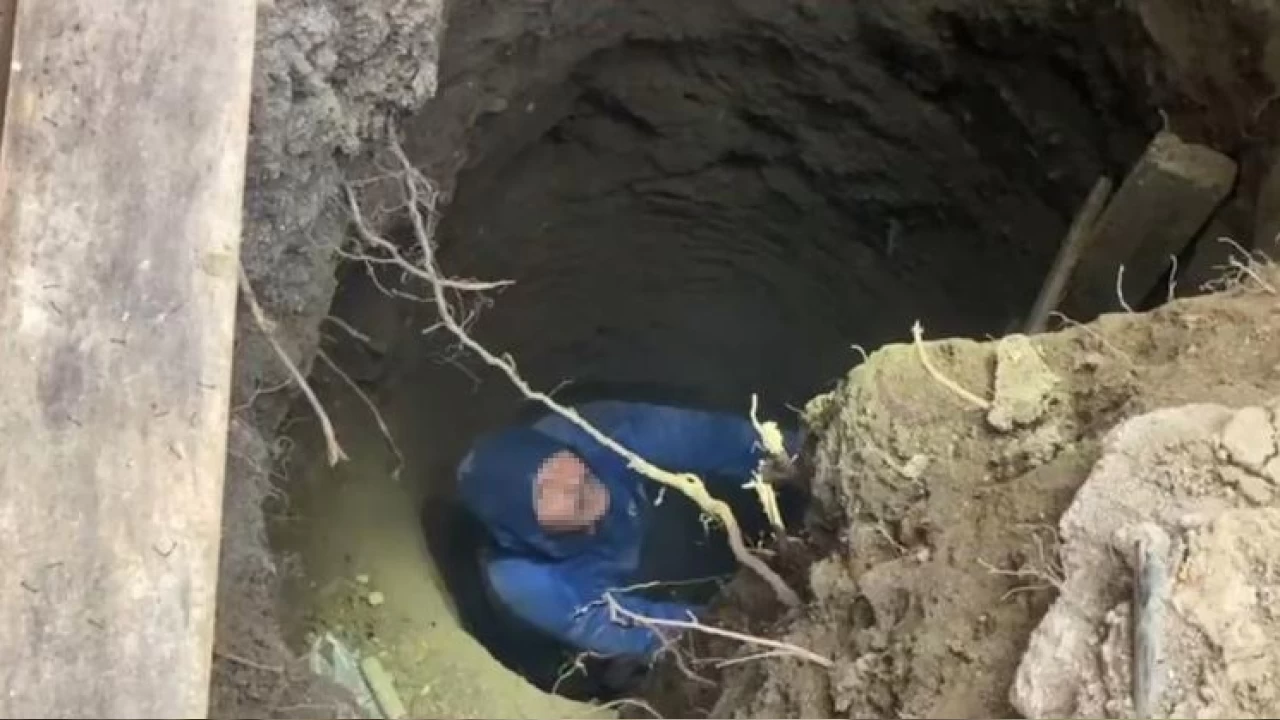 Kaçak kazı yaptığı çukurda böyle yakalandı