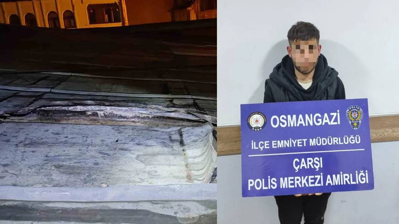 Kur�un levhalar� �almak isterken yakaland�
