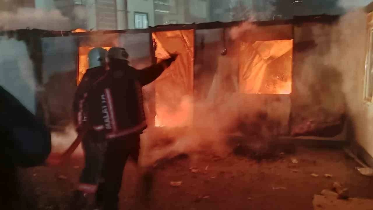 Malatya'da konteyner yang�n�
