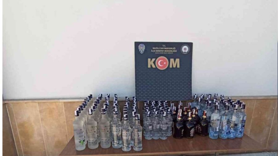 Nazilli'de 248 şişe sahte alkol ele geçirildi