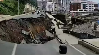 Rize'de yol çöktü, 2 bina tedbir amaçlı tahliye edildi