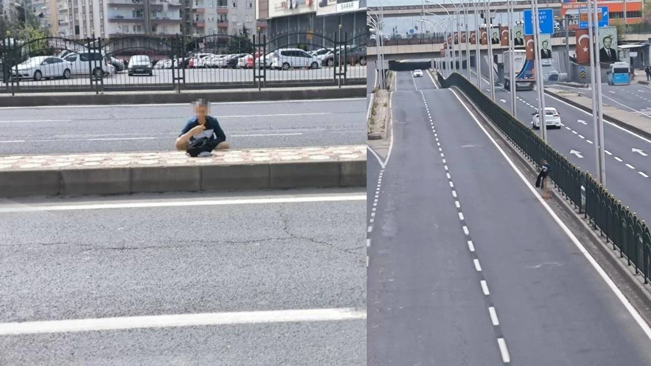 Yolun ortas�na tuvaletini yapt�!