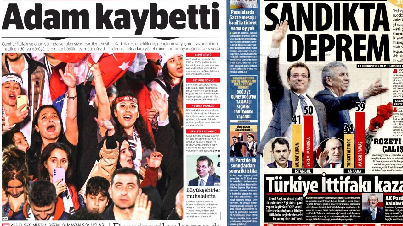 31 Mart 2024 seim sonularn gazeteler nasl grd?