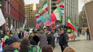 ABD'nin Londra Büyükelçiliği önünde İran protestosu