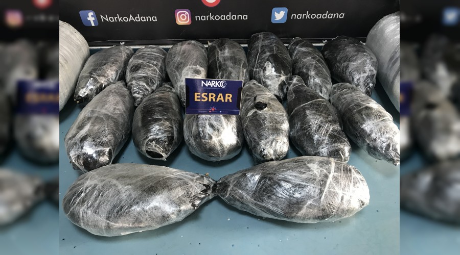 Adana'da 49 kilo esrar ele geirildi