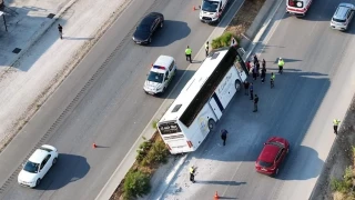 Burdur'da tur otobüsü devrildi