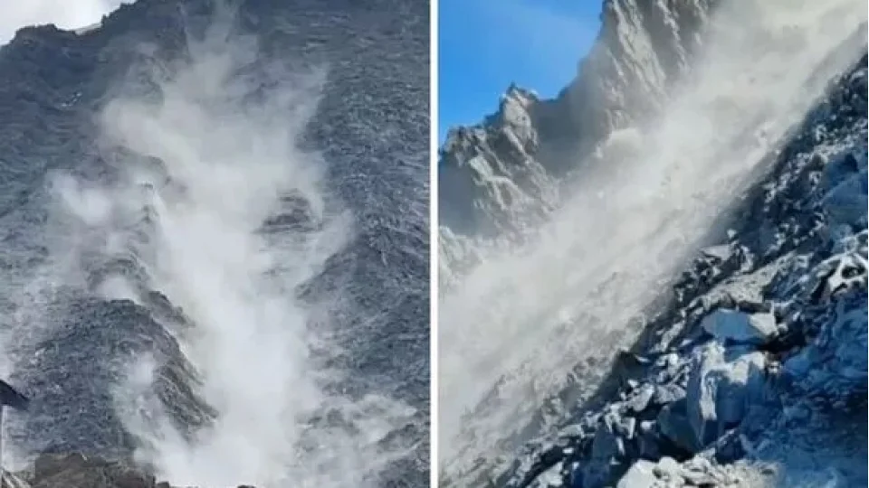 Dağcıların üzerine taş ve kaya parçaları yağdı