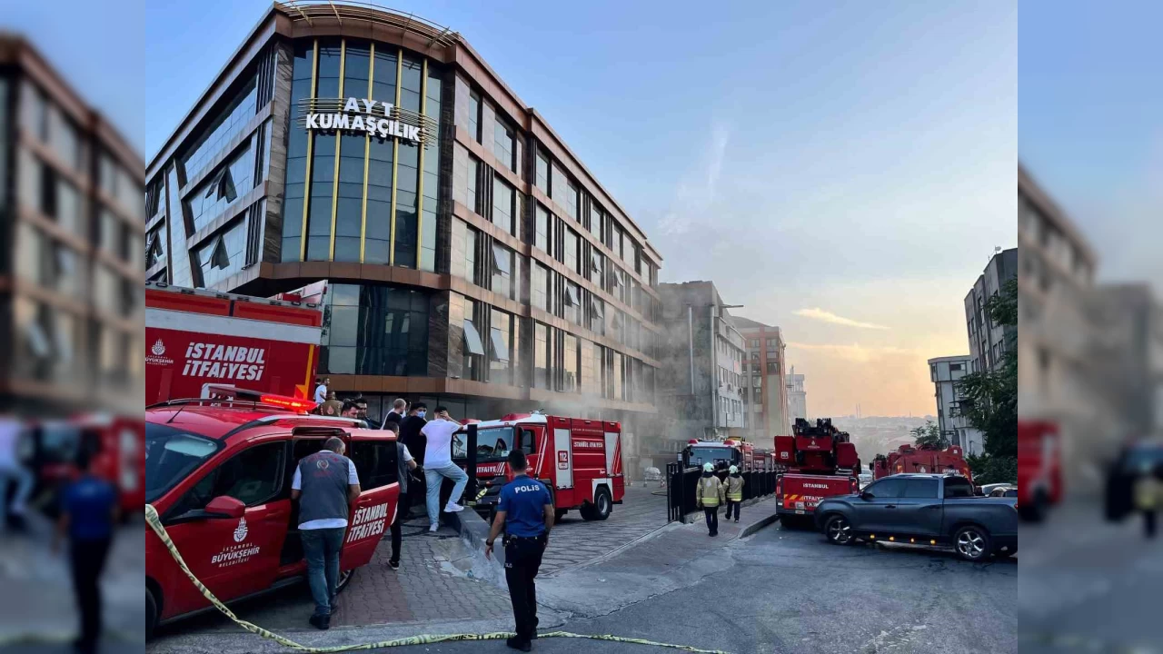 Güngören'de 4 katlı kumaş imalathanesinde yangın paniği