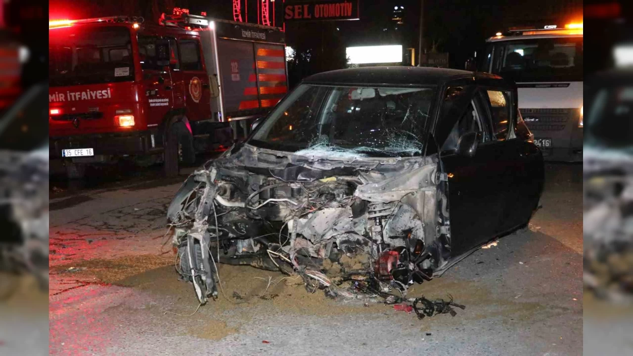 İzmir'de refüje çarpan otomobil taklalar attı: 1 ölü