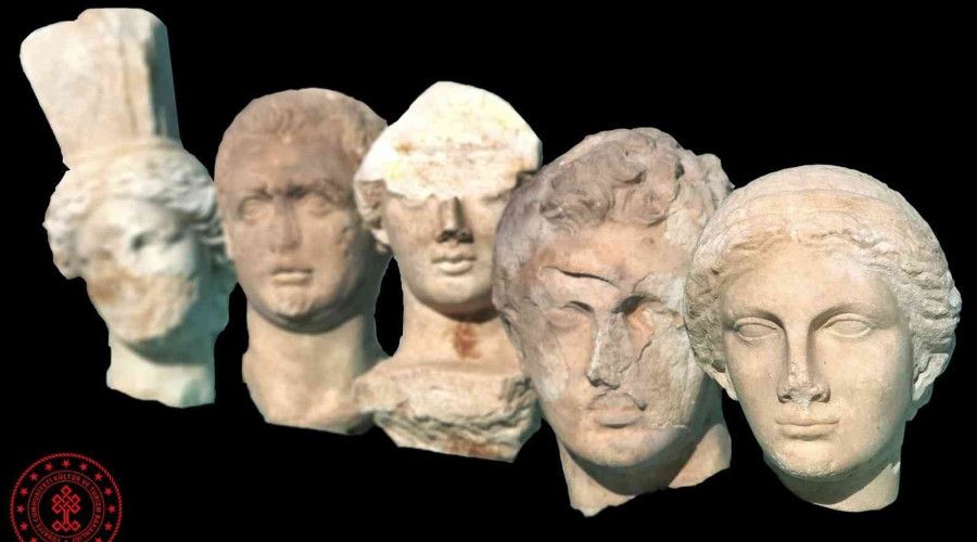 Knidos antik kentinde mermer heykel ba�lar� bulundu
