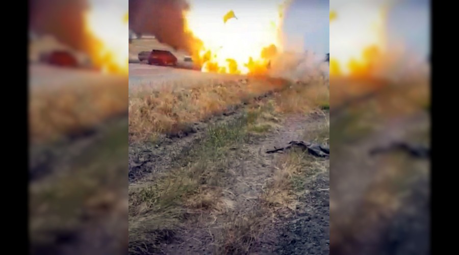 LPG'li ara� bomba gibi patlad� 