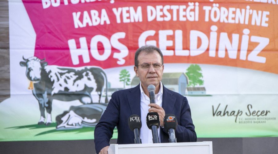 Mersin'de b�y�kba� hayvan yeti�tiricilerine yem deste�i